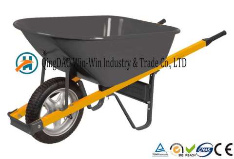 6 Cubic Foot Steel Wheelbarrow with Never Flat Tire