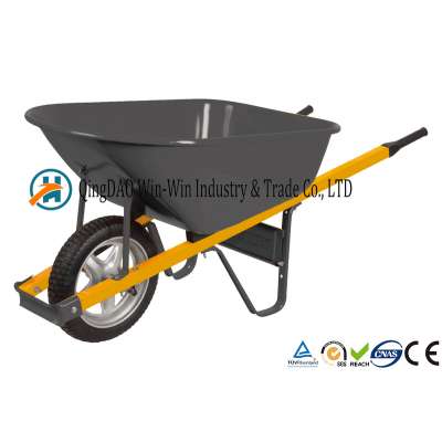 6 Cubic Foot Steel Wheelbarrow with Never Flat Tire